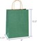 Shopping Bags 8x4.25x10.5 Inches 100Pcs Gift Bags Kraft Bags Retail Bags Green Stripe Paper Bags with Handles Bulk, 100% Recycled Paper Gift Bags